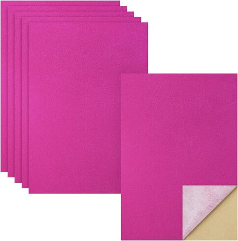 Biaungdo 6 Pcs Self Adhesive Felt Sheets, Hot Pink Felt Sheet with Adhesive Backing, 8 x 12 Inch Felts Fabric Peel and Stick Felts Liners for Arts Crafts Drawer Jewelry Box(A4 Size) in Kuwait