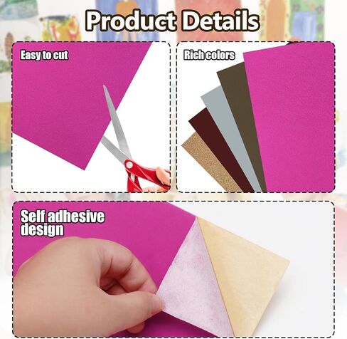 Biaungdo 6 Pcs Self Adhesive Felt Sheets, Hot Pink Felt Sheet with Adhesive Backing, 8 x 12 Inch Felts Fabric Peel and Stick Felts Liners for Arts Crafts Drawer Jewelry Box(A4 Size) in Kuwait