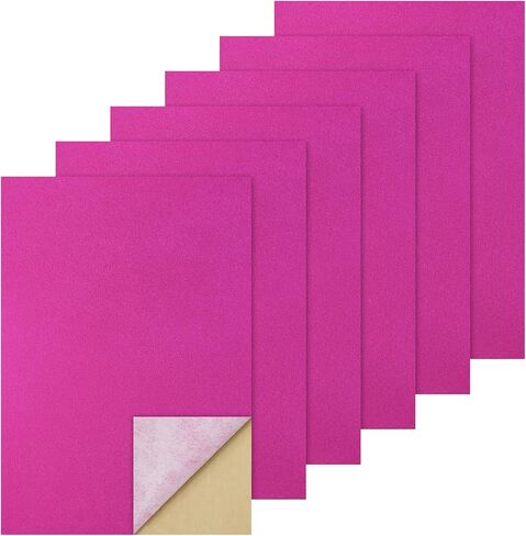 Biaungdo 6 Pcs Self Adhesive Felt Sheets, Hot Pink Felt Sheet with Adhesive Backing, 8 x 12 Inch Felts Fabric Peel and Stick Felts Liners for Arts Crafts Drawer Jewelry Box(A4 Size) in Kuwait