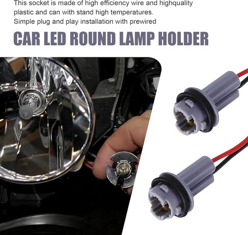 2 PCS Car T10 T13 T15 Bulb Sockets, 168 194 175 2825 W5W Lamp Holder Connector, Plug and Play Shock Resistant Socket Assembly, Retrofit Connector for Most LED & Bulbs (Gray) in Saudi Arabia