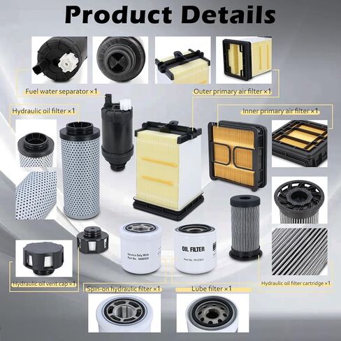 طقم خدمة فلتر الصيانة مناسب لـ Bobcat S450 S510 S530 S550 S570 S590 S595 S630 S650 T450 T550 T590 T595 T630 T650 يستبدل # 7286322 7221934 7023589 6692337 6727475 in Kuwait