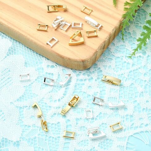 LiQunSweet 10 pcs 2 Colors Brass Watch Band Clasps Foldover Extender Closure Deployment Clasps Replacement for Watch Straps Bracelet Necklace Jewelry Findings - 17×4.5mm in Kuwait