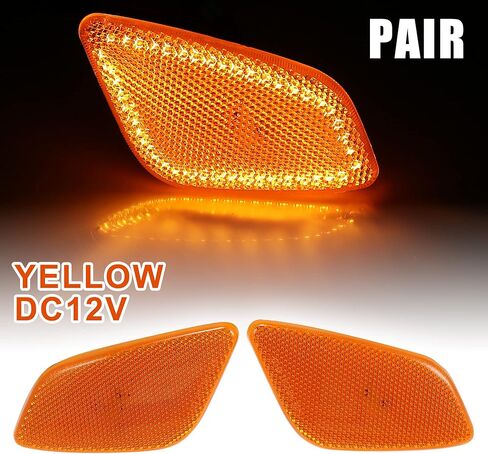 X AUTOHAUX Pair Exterior Side Marker Front Fender LED Lights Lamps Assembly Turn Signal Parking Lights for Jeep Wrangler TJ 97-06 55155629AC Yellow Light in Kuwait