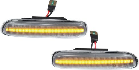 سيارة LED الجانب ماركر مكرر في المؤشر بدوره إشارة الضوء 63132228591 لسيارات BMW 323Ci 328Ci 2000 E46 البلاستيك واضحة عدسة العنبر الضوء (مجموعة من 2) in Kuwait