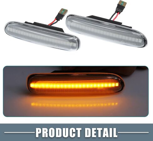 سيارة LED الجانب ماركر مكرر في المؤشر بدوره إشارة الضوء 63132228591 لسيارات BMW 323Ci 328Ci 2000 E46 البلاستيك واضحة عدسة العنبر الضوء (مجموعة من 2) in Kuwait