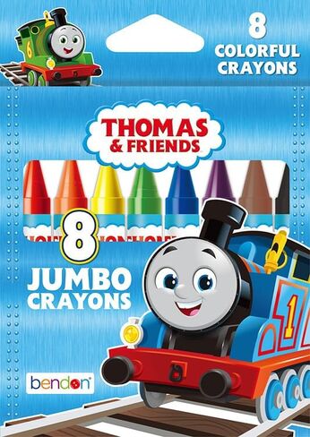 Bendon Thomas & Friends Jumbo Crayons | Thomas and Friends Coloring | Trains Coloring | Trains Drawing | Train Accessories | Thomas the Train Writing | 8 Jumbo Crayons | Officially Licensed in Kuwait