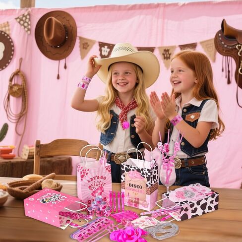 Vanblue 72 Pcs Cowgirl Party Favors Gift Disco Cowgirl Birthday Decorations Rodeo Hot Pink Horse Party Supplies Favors Gift Bags for Kids Girls Pinata Filler Classroom Rewards in Saudi Arabia