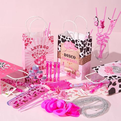 Vanblue 72 Pcs Cowgirl Party Favors Gift Disco Cowgirl Birthday Decorations Rodeo Hot Pink Horse Party Supplies Favors Gift Bags for Kids Girls Pinata Filler Classroom Rewards in Saudi Arabia
