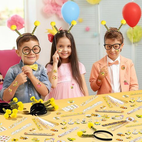 Vanblue 110 Pcs Bee Party Favors Themed Birthday Decorations Honey Bee Party Supplies Gift Bags for Classroom Decorations Class Reward Gift Prizes Goodie Bag Stuffers in Saudi Arabia