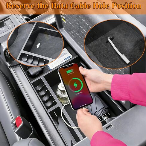 2026 RAV 4 Flip-up Center Console Organizer Compatible with Toyota 2026 RAV 4 XSE GR Sport Hybrid Limited XLE Woodland Interior Accessories, Armrest Storage Box Insert Tray Black in Saudi Arabia