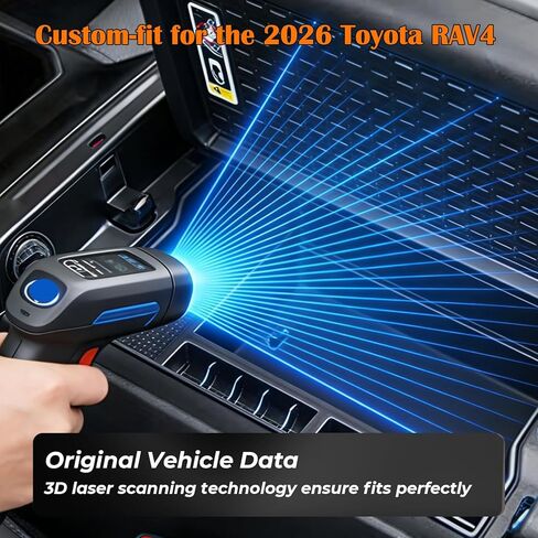2026 RAV 4 Flip-up Center Console Organizer Compatible with Toyota 2026 RAV 4 XSE GR Sport Hybrid Limited XLE Woodland Interior Accessories, Armrest Storage Box Insert Tray Black in Saudi Arabia