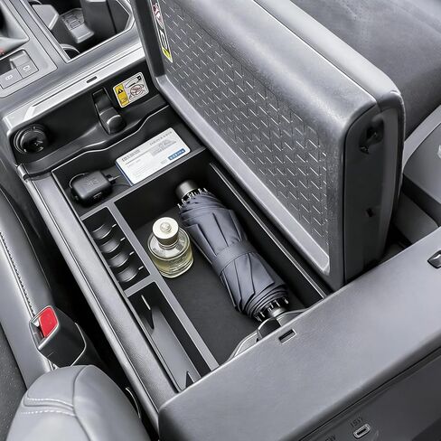 2026 RAV 4 Flip-up Center Console Organizer Compatible with Toyota 2026 RAV 4 XSE GR Sport Hybrid Limited XLE Woodland Interior Accessories, Armrest Storage Box Insert Tray Black in Saudi Arabia