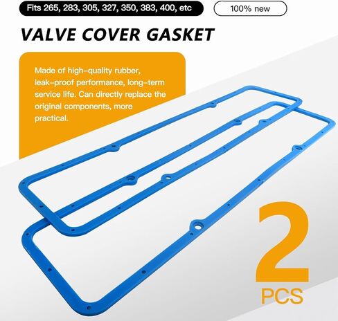 Pair of Steel Core Rubber Valve Cover Gaskets for Small Block SB Chevy 305 327 350 400 3/16"93-020,XSPANDER Updated in Kuwait