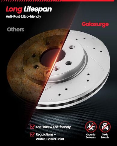 Front Brake Pads and Rotors Kit Compatible with 2014-2019 Kia Soul GEOMET Coated Drilled & Slotted Brake Rotors Pads [ 11in ], Automotive Replacement Brake Kit in Kuwait