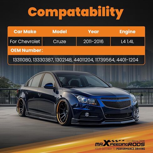 maXpeedingrods Turbo Intercooler Charged Air Cooler for Chevrolet Cruze L4 1.4L 2011-2016, 13311080 13330387 1302148 in Kuwait