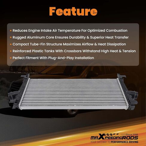 maXpeedingrods Turbo Intercooler Charged Air Cooler for Chevrolet Cruze L4 1.4L 2011-2016, 13311080 13330387 1302148 in Kuwait
