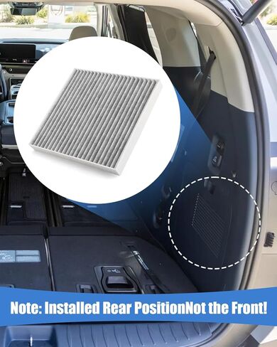 2 Pcs Rear Cabin A/C Air Filter Fit for Kia Carnival 3.5L 2022 2023 2024 2025 2026 Activated Carbon Cabin Back Trunk Air-Conditioning Filter Accessories Replace 97133-R0500 CF12968 in Kuwait