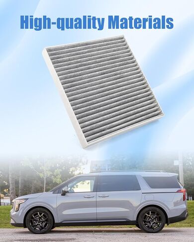 2 Pcs Rear Cabin A/C Air Filter Fit for Kia Carnival 3.5L 2022 2023 2024 2025 2026 Activated Carbon Cabin Back Trunk Air-Conditioning Filter Accessories Replace 97133-R0500 CF12968 in Kuwait