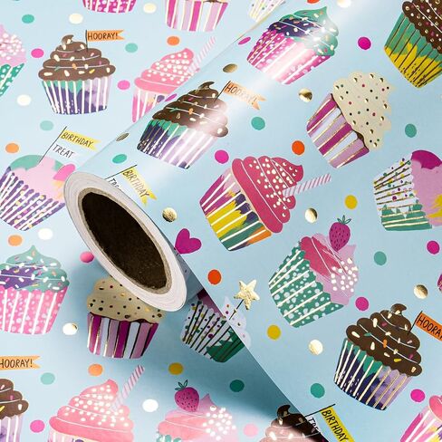 WRAPAHOLIC Princess Wrapping Paper Roll - Mini Roll - 17 Inch x 16.5 Feet - Carriage Castle Pink Wrapping Paper with Pink Foil Design Perfect for Kids Girls Birthday, Baby Shower, Princess Party in Kuwait