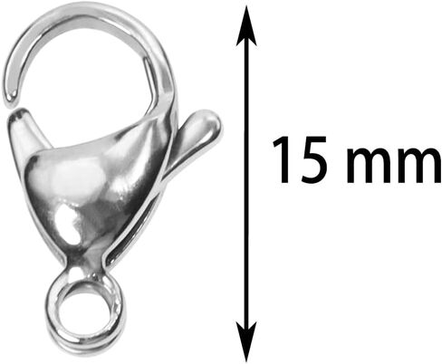 Shapenty 15mm الفولاذ المقاوم للصدأ جراد البحر مخلب المشابك قفل هوك موصل لقلادة سوار المجوهرات العثور على صنع حلقة رئيسية سلسلة المفاتيح حقيبة محفظة شنقا سحر الملحقات الحلي الحرفية (20) in Kuwait