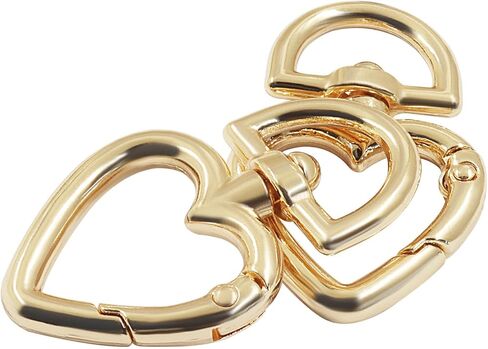 Bivethoi 10 Pcs Heart Shape Swivel Snap Hook, Gold Zinc Alloy Heart Lobster Clasp​ with 360° Rotation for Keychains, Jewelry Making, DIY Crafts, Lanyard, Bag Accessories in Kuwait