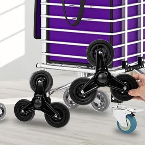 IMIKEYA Heavy Duty Shopping Cart Wheels Replacement - 360° Swivel Stair Climbing Wheels for Easy Maneuvering in Kuwait