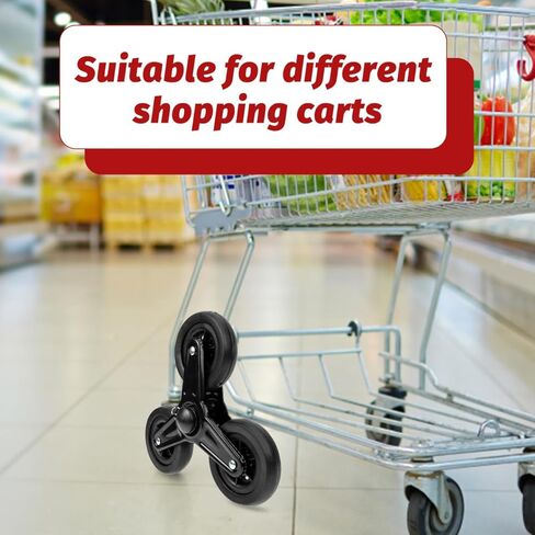 IMIKEYA Heavy Duty Shopping Cart Wheels Replacement - 360° Swivel Stair Climbing Wheels for Easy Maneuvering in Kuwait