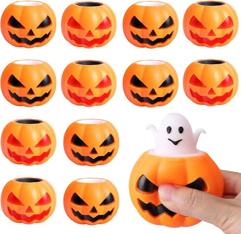 Tlswshsy 12 Pcs Halloween Skull Squishy Toy, Stretchy Skull Relieve Stress Fidget Toys, Squeeze Sensory Ghost Toys for Halloween Party Decoration Trick or Treat Office Toy in Saudi Arabia