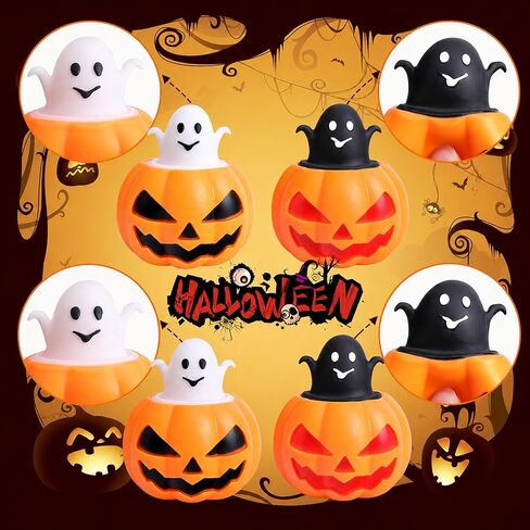 Tlswshsy 12 Pcs Halloween Skull Squishy Toy, Stretchy Skull Relieve Stress Fidget Toys, Squeeze Sensory Ghost Toys for Halloween Party Decoration Trick or Treat Office Toy in Saudi Arabia