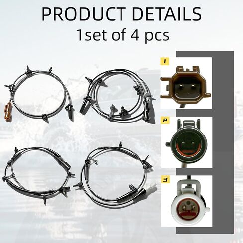 ABS Wheel Speed Sensor 4PCS Front Rear Compatible with Edge 2011-2013 MKX 2011-2015 2.0L 3.5L 3.7L ABS Sensor Speed Sensor Replaces CT4Z2C190C 7T4Z2C205A DT4Z2C204A in Saudi Arabia