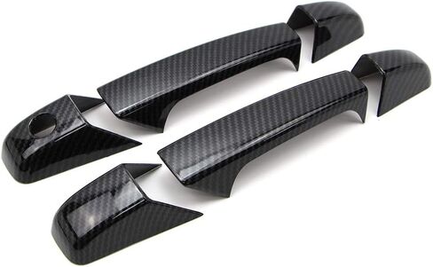 Dreamseek 12Pcs 4 Door Handle Cover Compatible with Chevy Tahoe Suburban Avalanche Silverado Yukon Sierra 2007 2008 2009 2010 2011 2012 2013 Exterior ABS Molding Protector Trim (Carbon Fiber Pattern) in Kuwait