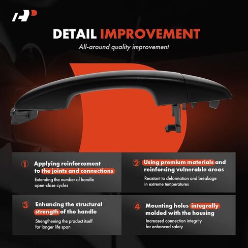 A-Premium Outside Exterior Door Handles Compatible with Hyundai Sonata 2015 2016 2017 2018 2019, Primed Black, 2-PC Set, Front Driver and Passenger Side in Kuwait