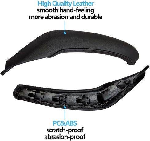 FASTCHE for BMW X3/X4 Door Handle Outer Cover, Right Side Passenger Door Handle Outer Leather Door Handle Outer Cover Replacement Compatible with BMW X3 F25 2010-2016, X4 F26 2014-2017 (Right,Black) in Saudi Arabia