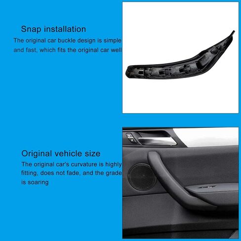 FASTCHE for BMW X3/X4 Door Handle Outer Cover, Right Side Passenger Door Handle Outer Leather Door Handle Outer Cover Replacement Compatible with BMW X3 F25 2010-2016, X4 F26 2014-2017 (Right,Black) in Saudi Arabia