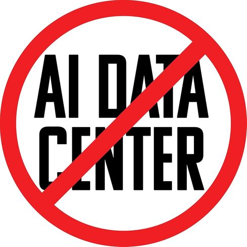 NO AI Data Center Car Magnet | Anti AI Bumper Decal | 3"x3" or 4"x4" PVC-Free Fridge Magnet | Protest Sign (3"x3") in Kuwait