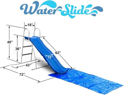 XDP Recreation 6 Foot Water Wave Slide with Built In Adjustable Water Sprinkler and Included Ground Tarp, Water Slide for Ages 3 to 8 Years Old in Saudi Arabia