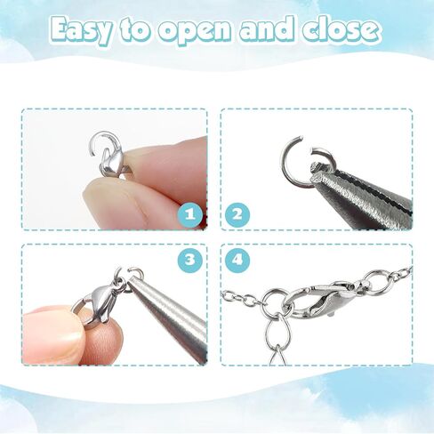 TOAOB 420pcs Lobster Clasps and Jump Rings 6 Colors Set 12mm 10mm Size Alloy Lobster Claw Clasps for Bracelet Necklace Jewelry Making in Kuwait