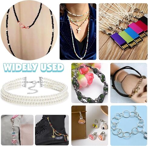 TOAOB 420pcs Lobster Clasps and Jump Rings 6 Colors Set 12mm 10mm Size Alloy Lobster Claw Clasps for Bracelet Necklace Jewelry Making in Kuwait