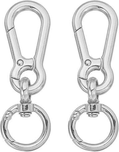 PATIKIL 3" Metal Key Chain Hooks, 2Pcs Double Opening Swivel Keychain Clasp with Spring O Ring in Kuwait