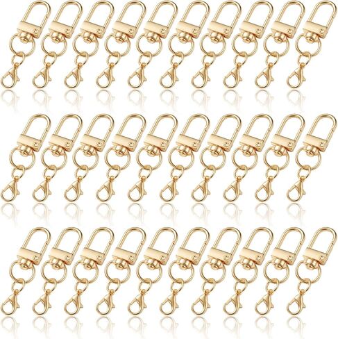 30 Pcs Gold Lobster Clasp, Gold Keychain Clips Hooks, Metal Swivel Snap Hooks, Sturdy Lobster Claw Clasps for Keychains, Jewelry Making, Purse Bag Charms, Lanyard Connectors, Craft Projects in Kuwait