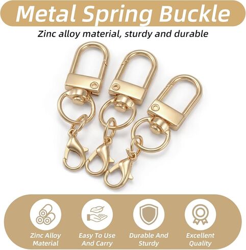 30 Pcs Gold Lobster Clasp, Gold Keychain Clips Hooks, Metal Swivel Snap Hooks, Sturdy Lobster Claw Clasps for Keychains, Jewelry Making, Purse Bag Charms, Lanyard Connectors, Craft Projects in Kuwait