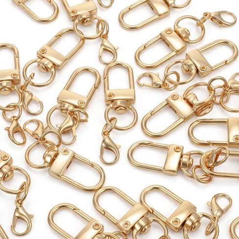 30 Pcs Gold Lobster Clasp, Gold Keychain Clips Hooks, Metal Swivel Snap Hooks, Sturdy Lobster Claw Clasps for Keychains, Jewelry Making, Purse Bag Charms, Lanyard Connectors, Craft Projects in Kuwait