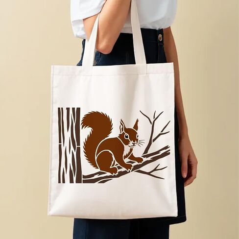 FINGERINSPIRE 2 Pcs Squirrels in The Forest in Different Poses Stencil with a 16cm Paint Brush, 11.7x8.3inch Reusable DIY Craft Stencils for Painting on Wall Wood Furniture Fabric in Kuwait