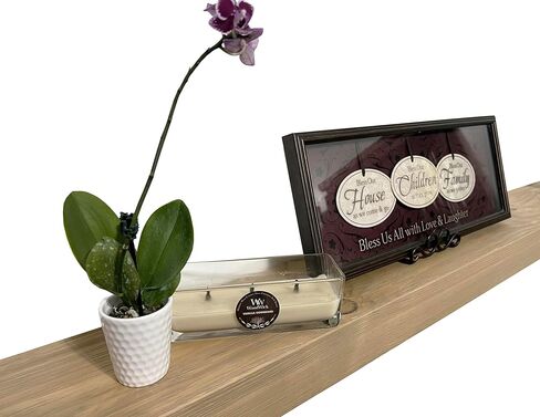 joelsantiques 54 Inch Wooden Floating Shelves for Wall - 54x7x3 in - Made of Natural Wood - Long Heavy Duty Rustic Wall Shelves for Bedroom - Perfect for Living Room, Kitchen - Natural in Saudi Arabia