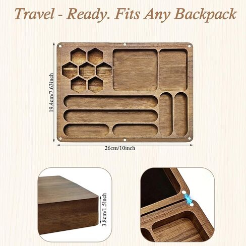 DND Dice Box with Rolling Tray - Solid Acacia Wood Magnetic Closure Storage Case for 8-10 Sets, Portable Travel Dice Holder Compatible with Standard & Metal Dice - DND Dice Box, Wooden Dice Tray in Saudi Arabia