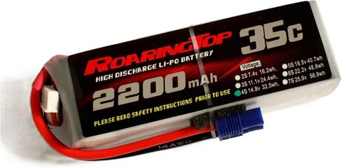 RoaringTop LiPo Battery Pack 35C 2200mAh 4S 14.8V مع قابس EC3 لطائرة RC قارب شاحنة طائرات الهليكوبتر in Kuwait