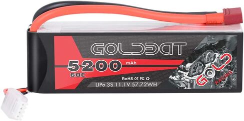 GOLDBAT 5200mAh 60C 11.1V 3S Lipo RC Short Battery with T Connector Softcase Pack for RC Car Truck Quadcopter Airplane Helicopter Boat in Kuwait