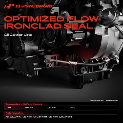 A-Premium Inlet & Outlet Automatic Transmission Oil Cooler Line Hose Assembly Compatible with Ford F-150 F150 2015-2020 5.0L, Automatic 6 Speed Transmission in Kuwait