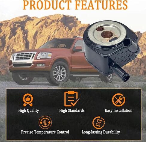 1L2Z-6A642-FA Engine Oil Cooler Compatible with 2002-2010 Ford Explorer,for 2007-2010 Ford Explorer Sport Trac,for 2002-2010 Mercury Mountaineer Replacement 1L2Z6A642FA in Kuwait