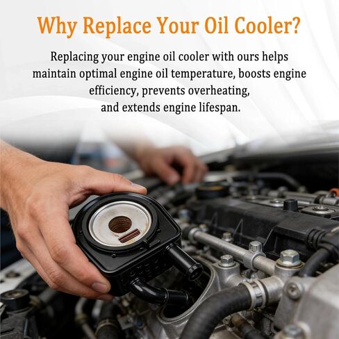 1L2Z-6A642-FA Engine Oil Cooler Compatible with 2002-2010 Ford Explorer,for 2007-2010 Ford Explorer Sport Trac,for 2002-2010 Mercury Mountaineer Replacement 1L2Z6A642FA in Kuwait